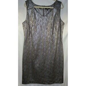Alex Marie Silver Shimmer Sheath Dress Formal Holiday Date Night Size 16